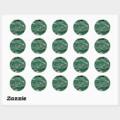 Agate Groen Goud Glitter Marmer Jouw Naam Sticker (Vel)