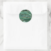 Agate Groen Goud Glitter Marmer Jouw Naam Sticker (Tas)