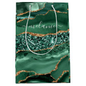 Agate Groen Goud Smaragd Aangepaste Naam Cadeautas (Voorkant)