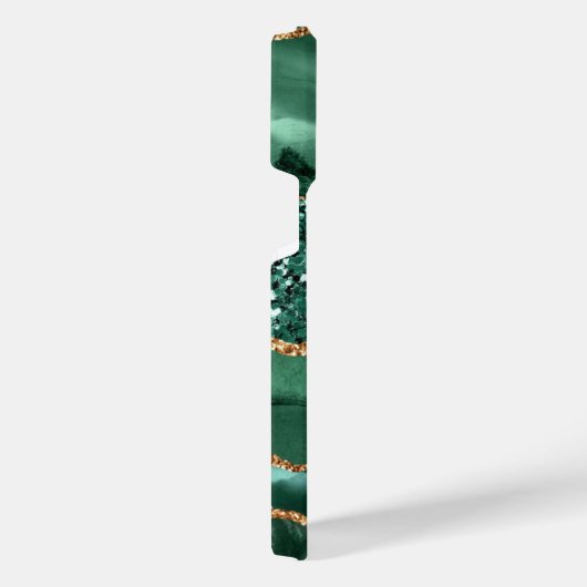 Agate Groen Gouden Glitter Marmeren Aangepaste Naa iPhone Hoesje (Rechterkant)