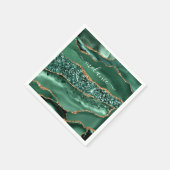 Agate Groen Gouden Glittersalen Op Maat Gemaakte S Servet (Hoek)