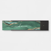 Agate Groene Glitter Marmeren Aangepaste Naam Door Deurbordje (Voorkant)