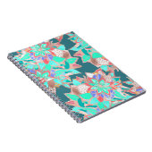 Agate groene levende koraal blauwgroen roos goudbl notitieboek (Rechterzijde)