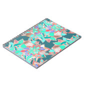 Agate groene levende koraal blauwgroen roos goudbl notitieboek (Linkerzijde)