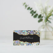 Agate Holographic Glitter Make-up Artist QR-code Visitekaartje (Staand voorkant)