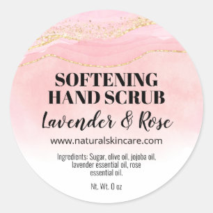 Agate Homemade roze handscrublabels Ronde Sticker