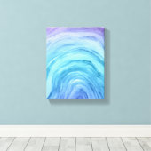 Agate II Blue Ombre Abstracte Waterverf Canvas Afdruk (Insitu (Houten vloer))