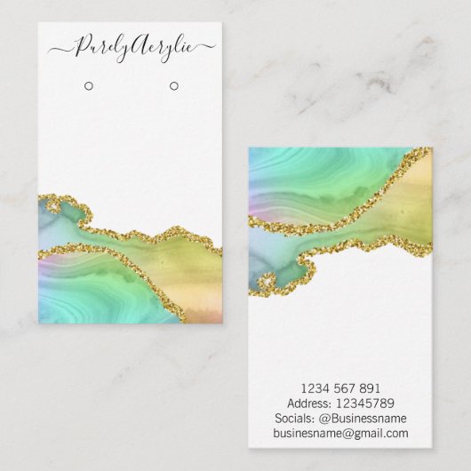 Agate Jewelry Display Card Visitekaartje (Voorkant / Achterkant)