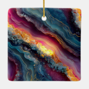 Agate knikker kerstornament keramisch ornament