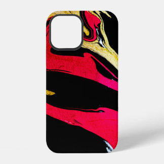 Agate Kristal. Gouden werveling, artistiek ontwerp iPhone 12 Hoesje
