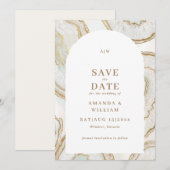 Agate Kwarts Achtergrond Bruiloft Save The Date (Voorkant / Achterkant)