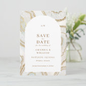 Agate Kwarts Achtergrond Foto Bruiloft Save The Date (Staand voorkant)