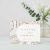 Agate Kwarts Achtergrond Save the Date Postkaart (Staand voorkant)