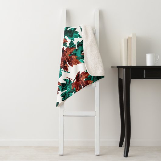 Agate Leaf Sherpa Blanket Deken (In situ)