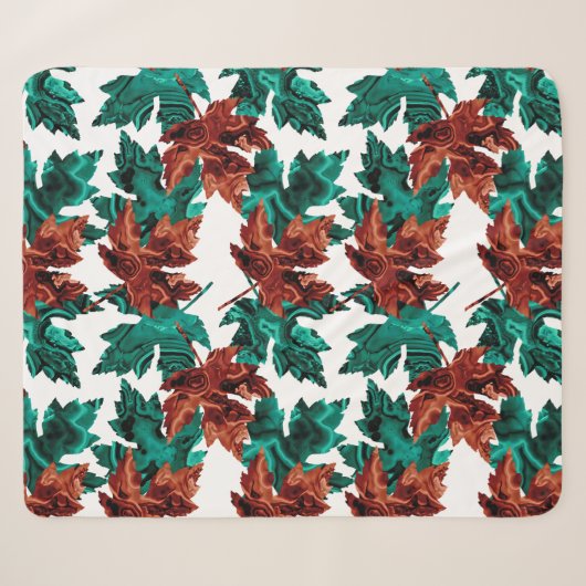 Agate Leaf Sherpa Blanket Deken (Voorkant (horizontaal))