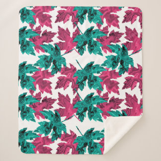 Agate Leaf Sherpa Deken Turquoise/Roos