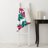 Agate Leaf Sherpa Deken Turquoise/Roos (In situ)