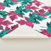 Agate Leaf Sherpa Deken Turquoise/Roos (3/4)