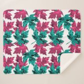 Agate Leaf Sherpa Deken Turquoise/Roos (Voorkant (horizontaal))