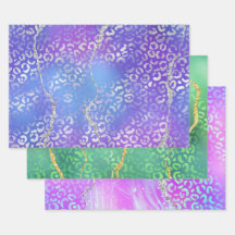 Agate Luipaardprint met Glitter en Edelsteen-Tint