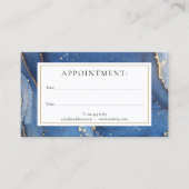 Agate Marble Blue Gold Monogram Appointcard Visitekaartje (Voorkant)