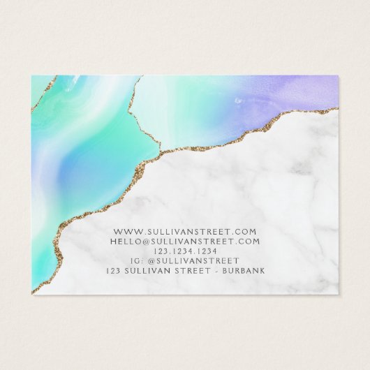 Agate Marble Hair Clip Barrette Display Kaart (Achterkant)