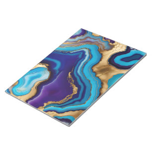 Agate Marble Modern design in Paarse goudblauw Notitieblok