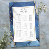 Agate Marble Navy Gold Glitter Salon Service Menu