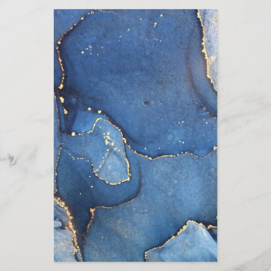 Agate Marble Navy Gold Glitter Salon Service Menu (Achterkant)