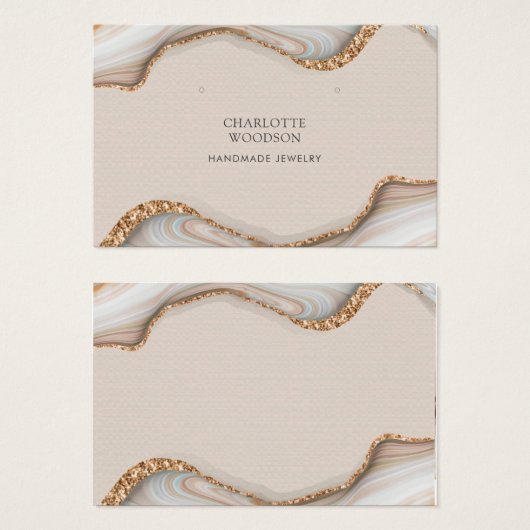 Agate Marble Pink Blush Geode die horizontaal vert Visitekaartje (Voorkant /achterkant)