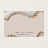 Agate Marble Pink Blush Geode die horizontaal vert Visitekaartje (Voorkant)