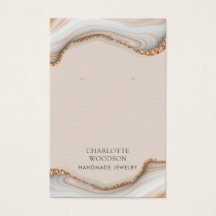 Agate Marble Pink Blush Geode Earring Display Card