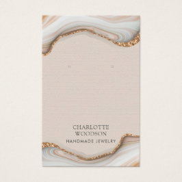 Agate Marble Pink Blush Geode Earring Display Card Visitekaartje