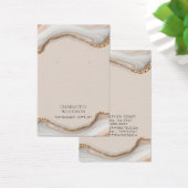 Agate Marble Pink Blush Geode Earring Display Card Visitekaartje (Bureau)