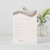 Agate Marble Stone Bride to be Advice Card Bedankkaart (Staand voorkant)