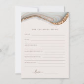 Agate Marble Stone Bride to be Advice Card Bedankkaart (Voorkant)
