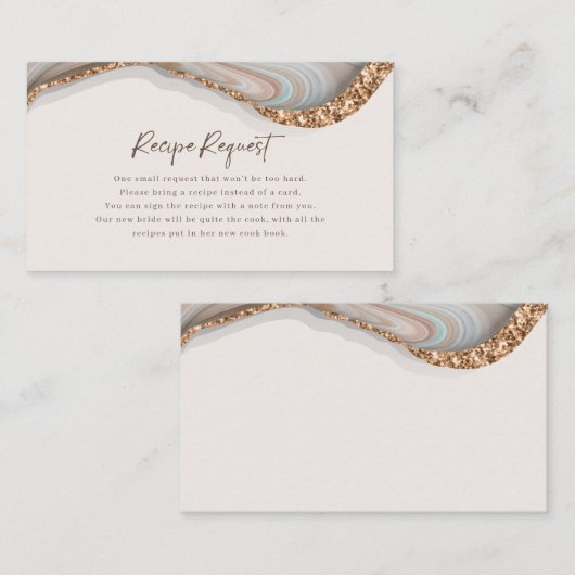 Agate Marble Stone Recipe Request Kaart Visitekaartje (Voorkant / Achterkant)