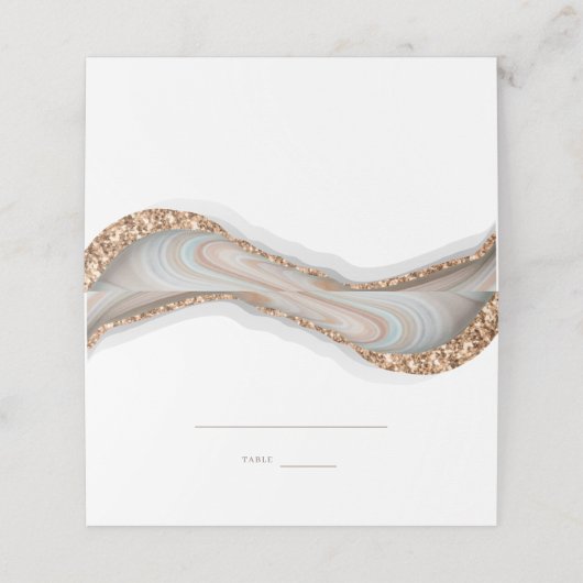 Agate Marble Stone Wedding Place Card Plaatskaartje (Buitenkant ongevouwen)