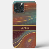Agate Marble Strata - Burgundy Rust Dusty Aqua Case-Mate iPhone Case (Achterkant)