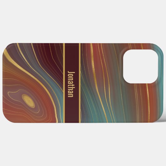 Agate Marble Strata - Burgundy Rust Dusty Aqua Case-Mate iPhone Case (Achterkant (horizontaal))
