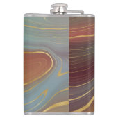 Agate Marble Strata - Burgundy Rust Dusty Aqua Heupfles (Achterkant)