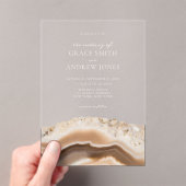 Agate Marble Wedding Acryl Uitnodigingen (Insitu (Draagbaar))