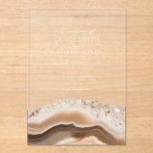 Agate Marble Wedding Acryl Uitnodigingen (Voorkant)
