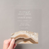 Agate Marmer Bruiloft Acryl Uitnodigingen (Insitu (Draagbaar))