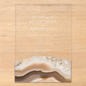 Agate Marmer Bruiloft Acryl Uitnodigingen (Voorkant)