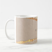 Agate marmer glitter beige goudmonogram koffiemok (Links)
