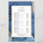 Agate Marmer Navy Goud Glitter Salon Service Menu (Voorkant)
