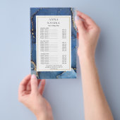 Agate Marmer Navy Goud Glitter Salon Service Menu (Hand)