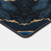 Agate Navy Blauw Glans Glitter Marmeren Bureaumat (Hoek)