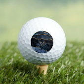 Agate Navy Blauw Goud Jouw naam Letter Golfballen (Insitu Shirt)